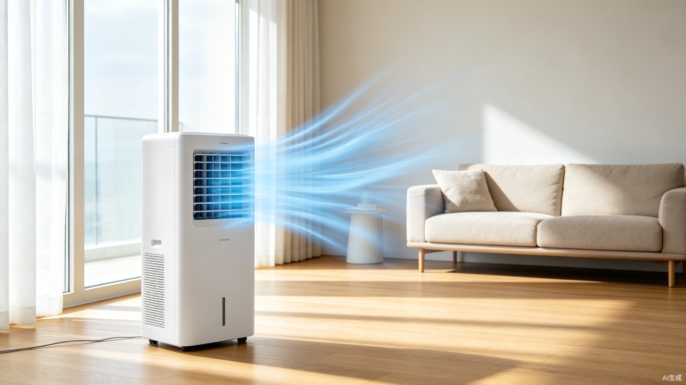 Coolizi portable air conditioner in a modern living room